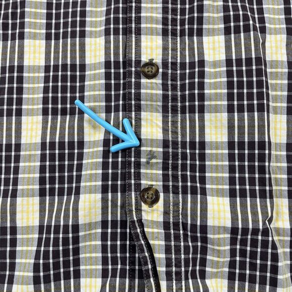 Carhartt Shirt Mens Large Relaxed Fit Plaid Button Down Cotton *Stain* - Picture 7 of 11